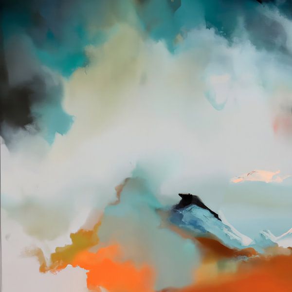 Abstract landschap &quot;mountains and clouds&quot; van Studio Allee