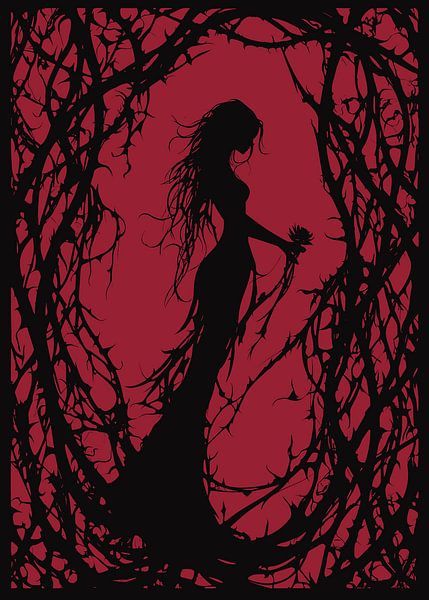 Shadowy figure wrapped in thorns by Pixelbull Design