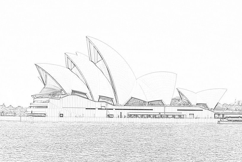 Dessin de l’Opéra de Sydney - Art Australien Intemporel par Be More Outdoor