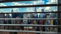 Midtown Manhattan gezien door een rolgordijn