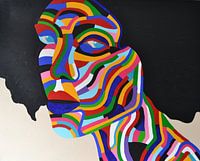  Colorful painting Rainbow Woman 2 , all the colors of the rain bow