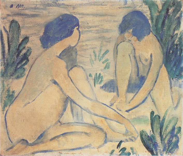 Blaue Badende, Otto Mueller - ca1912 von Atelier Liesjes