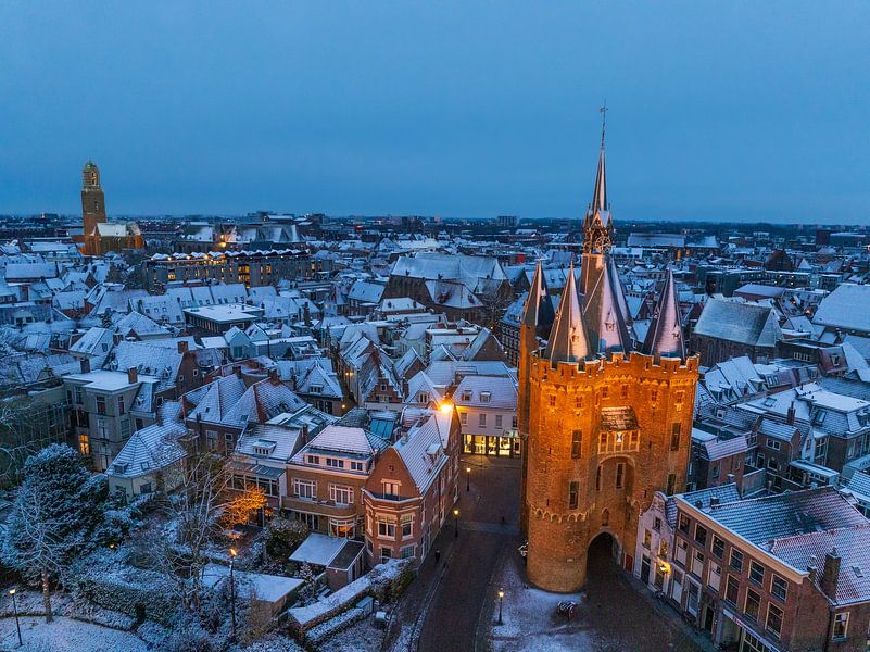 Zwolle Sassenpoort old gate during a cold winter morning by Sjoerd van der Wal Photography