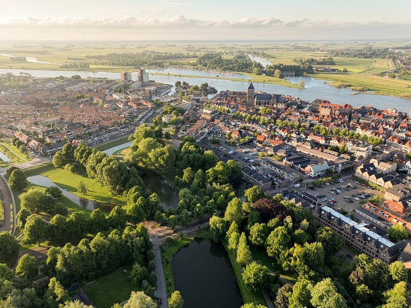 Kampen printemps soir coucher de soleil panorama aérien par Sjoerd van der Wal Photographie