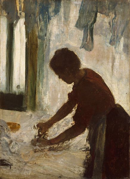 Eine Frau, Bügeln, Edgar Degas von Meisterhafte Meister