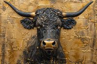 Taureau doré Force et luxe dans l'art abstrait