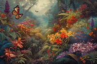 Garten der Träume mit Schmetterlingen Illustration