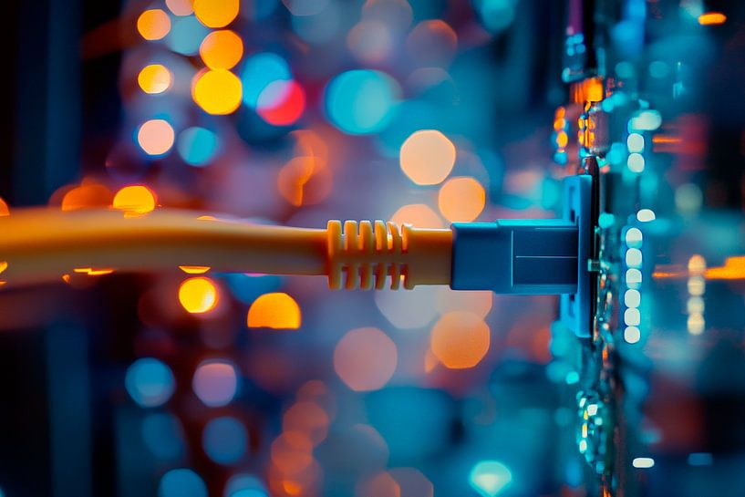 Netzwerkkabel verbindet Datenpunkte von Poster Art Shop