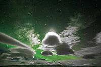 Clouds in the northern lights
