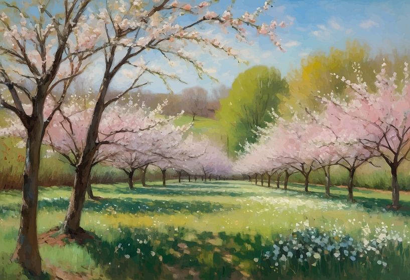 Boomgaard in lentelandschap van MIROKKU