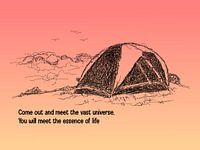 Camp du coucher du soleil