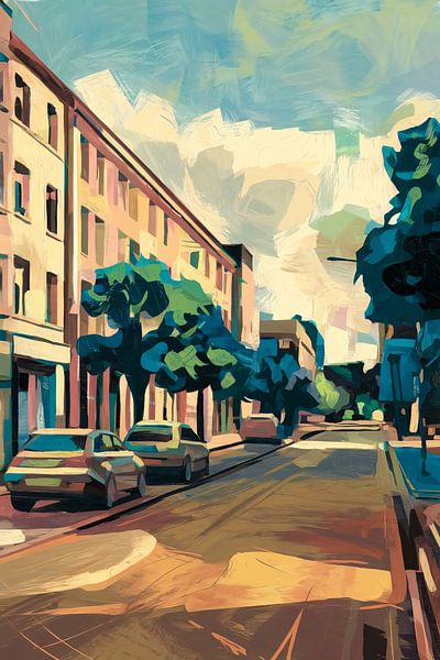 Rue colorée dans un style moderne par Imperial Art House