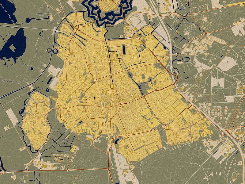 Karte von Bussum im Stil von Gustav Klimt von Maporia