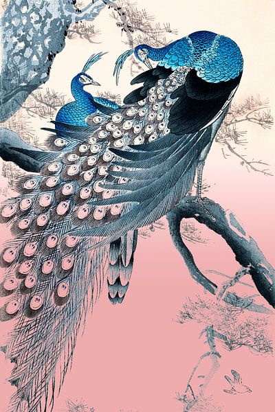 Paon vintage sur pastel par Mad Dog Art