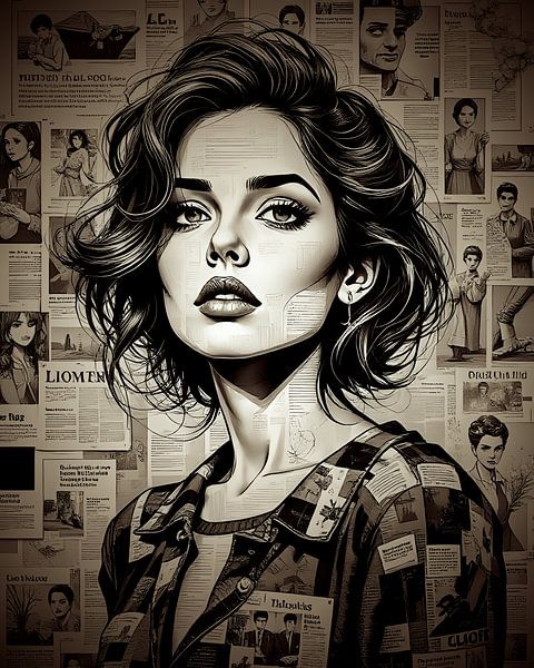 Sepiakleurig portret van Jean Pierre