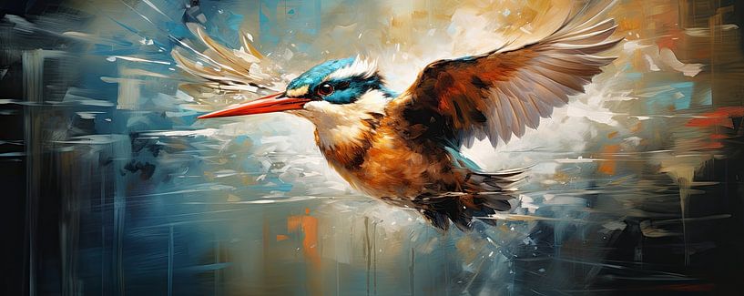 Oiseaux : Les martin-pêcheurs par Peintures accrocheuses