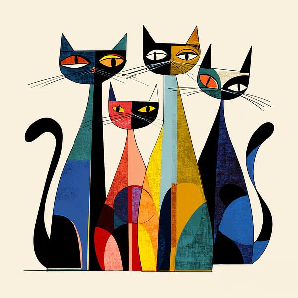 Die vier katzenartigen Musketiere von Karina Brouwer