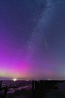 Northern lights, Milky Way and shooting star