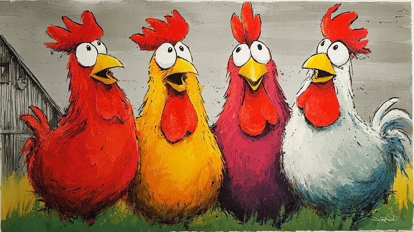 Poulets parlants / chantants par Gelissen Artworks