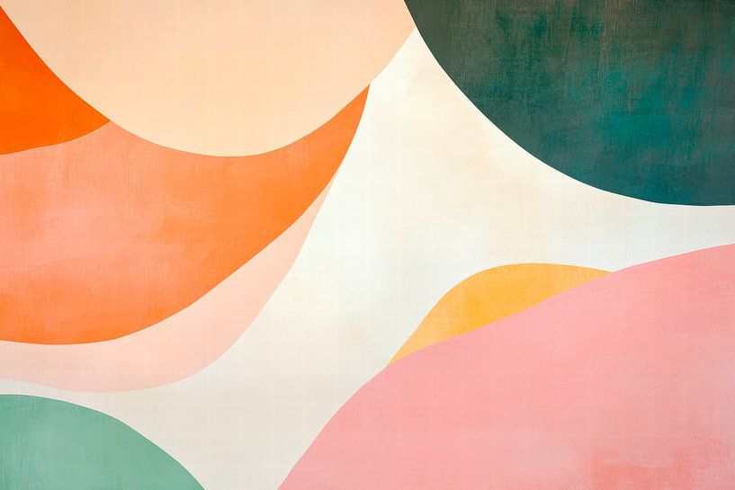 Abstracte vormen in zachte kleuren van Poster Art Shop