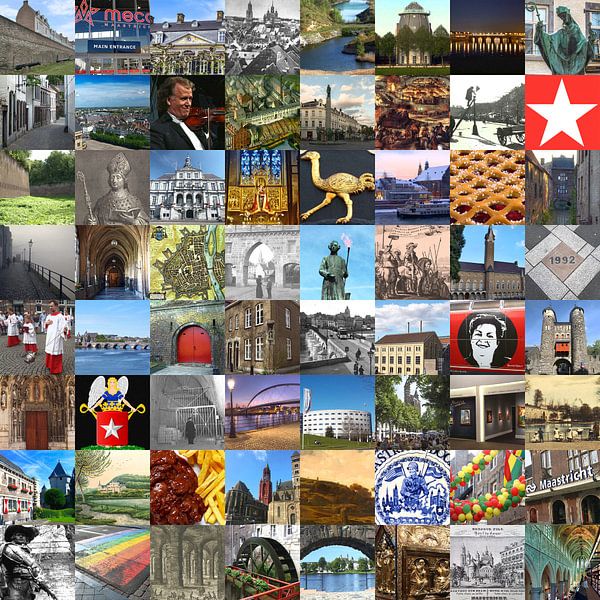 Tout ce qui vient de Maastricht - collage d'images typiques de la ville et de l'histoire par Roger VDB