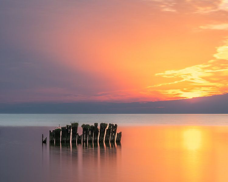 A summer evening on the IJsselmeer near Hindeloopen Friesland by Marga Vroom
