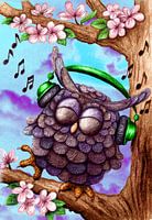 Owl with Headphones
