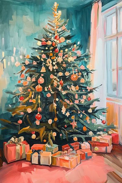 Weihnachten | Weihnachtsbaum mit Geschenken von Wunderbare Kunst