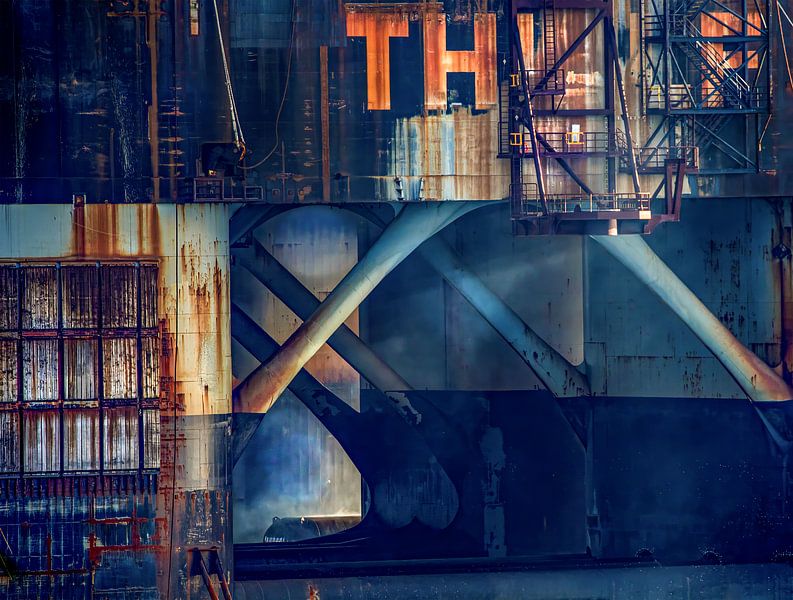 industrial shipbuilding in orange and blue by Sia Windig