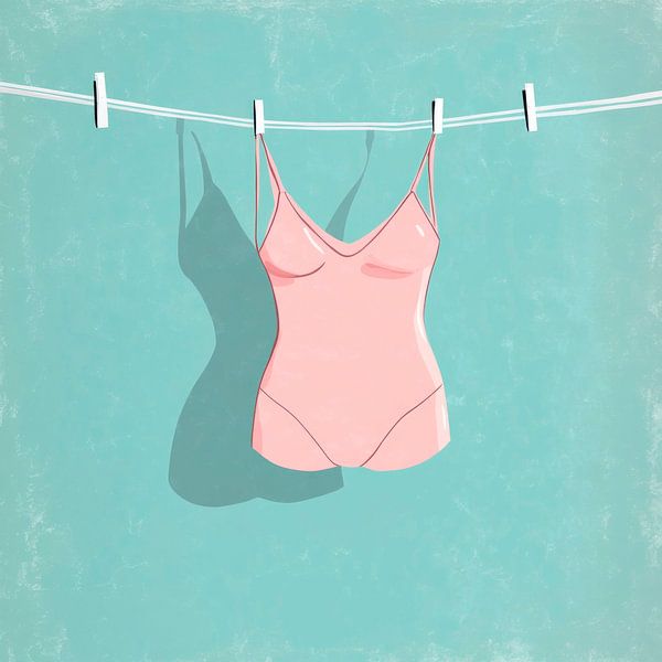 Badeanzug an der Leine von Poster Art Shop