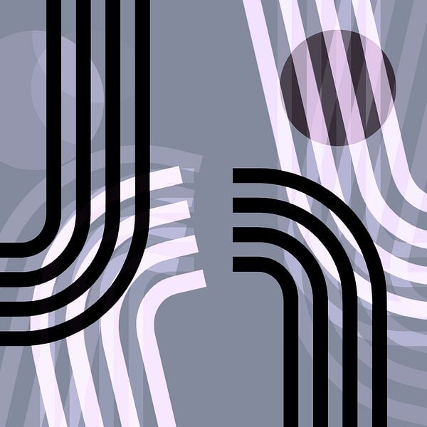 Regenbogen Landschaft Retro Abstrakt von Mad Dog Art