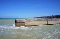 Falaises de la côte d’albâtre sur une journée d’été tempete
