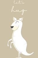 Kangaroo children's poster let's hug