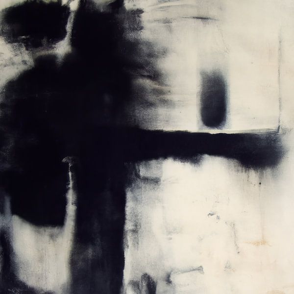 Abstract in zwart-wit "Wabi sabi" van Studio Allee