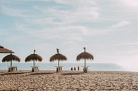 Swimmers at the Mediterranean Sea on a quiet sunny day