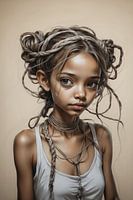 zotteliges junges Mädchen