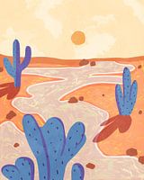 Pad door de geschilderde woestijn