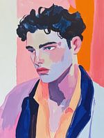 Gouache fashion portrait man II