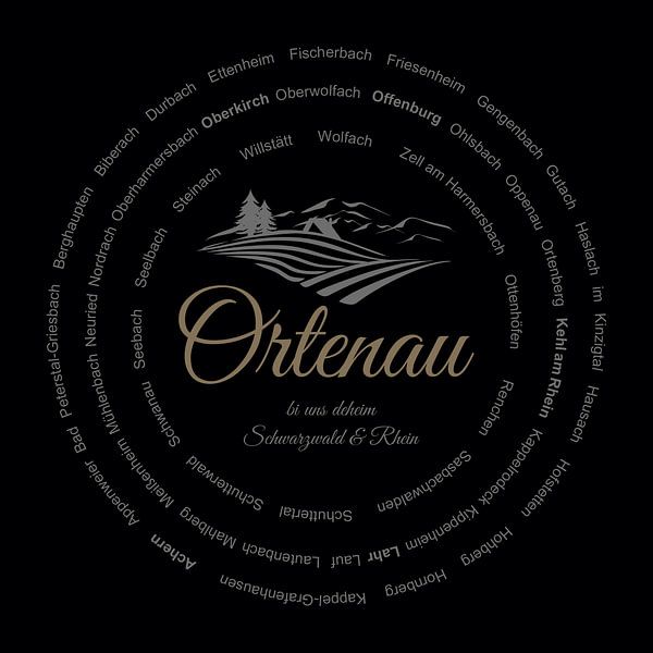 Ortenau, Gemeinden, Schwarzwald, Rhein von Kahl Design Manufaktur
