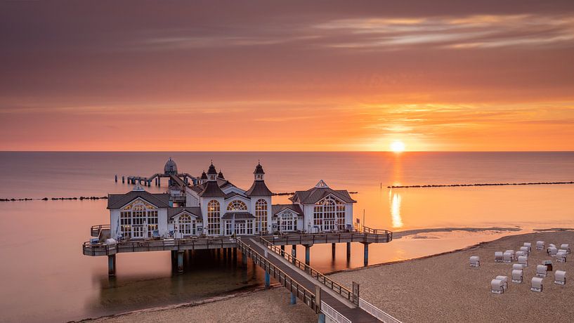 Sunrise at the pier of Sellin, Rügen, Germany by Adelheid Smitt