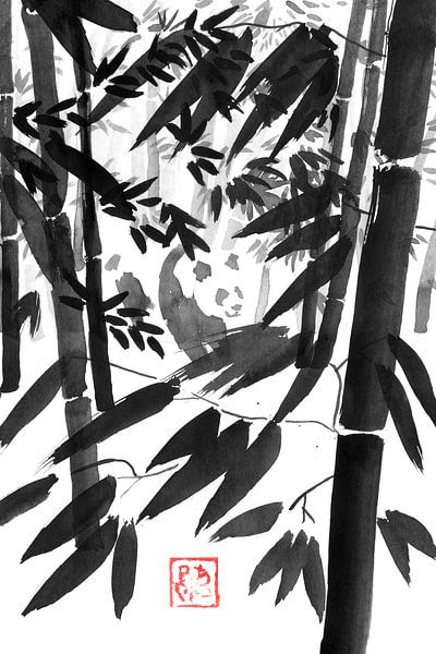 panda in bamboo forest par Péchane Sumie