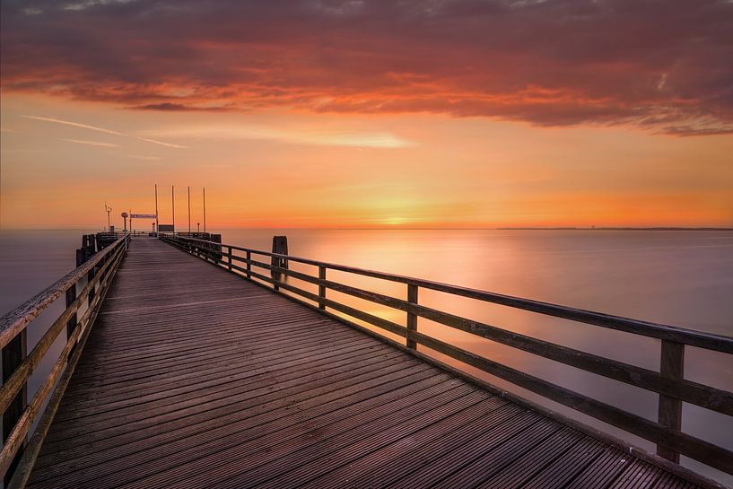 Summer Baltic Sea and Scharbeutz pier by Voss photography
