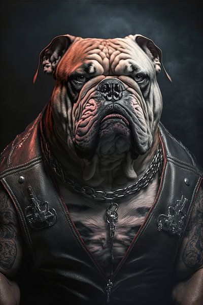 Bulldog of the motorcycle club by Bert Nijholt