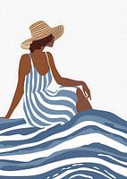 Het meisje in de gestreepte jurk