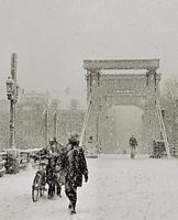 Magere Brug in de sneeuw. Amsterdam