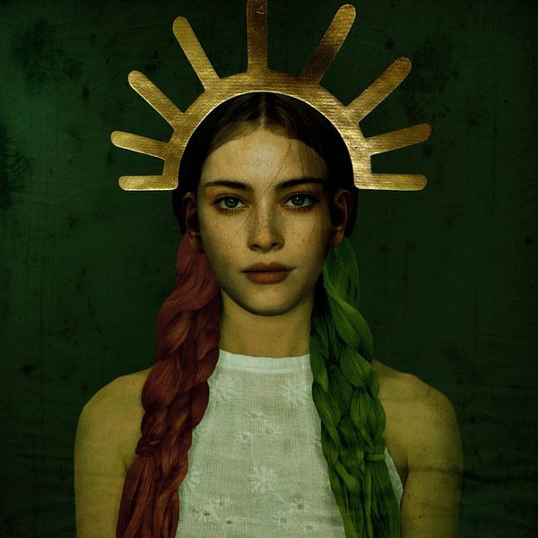 Vintage Schönheit PopArt Goldkrone von Yvonne Zeldenthuis