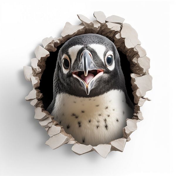 Pinguin an der Wand von TheXclusive Art