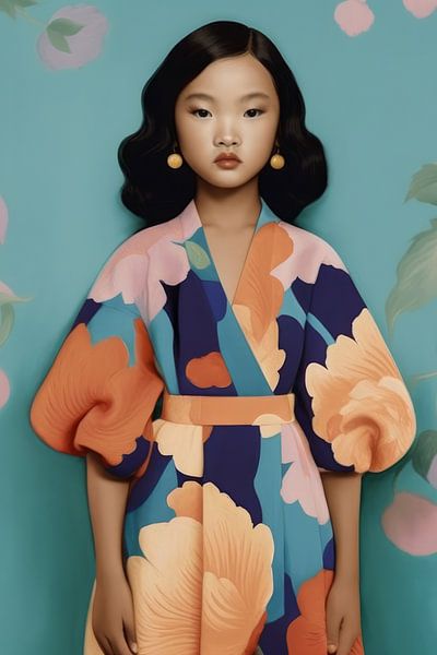 Modernes Porträt eines asiatischen Mädchens von Carla Van Iersel