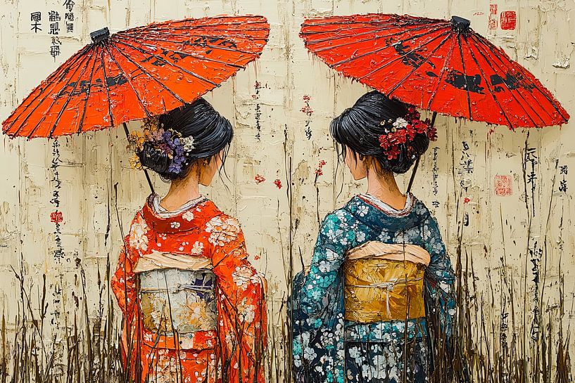 art japonais pittoresque geisha par Egon Zitter