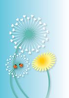 Série d'illustrations de puériculture avec des pissenlits (7)